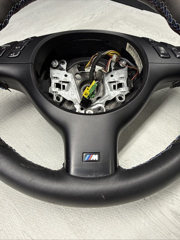 BMW Steering Wheel 01-06 E46 M3 Manual Custom Wrapped Red Stripe