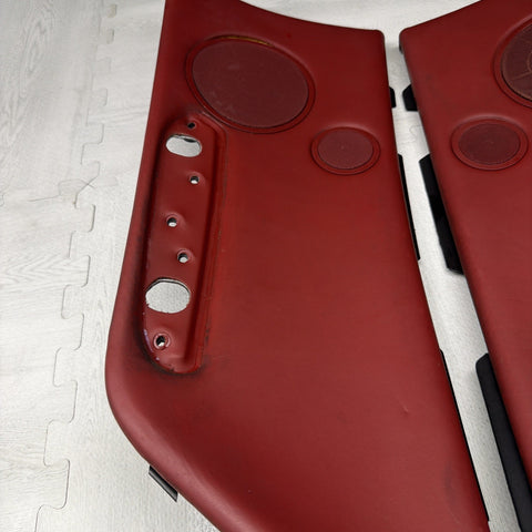 01-06 BMW E46 M3 Convertible Rear Left Right Door Cards Panels Trims Imola Red