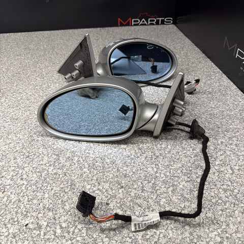 01-06 BMW E46 M3 Side View Door Mirrors Pair Titan Silver *Notes*