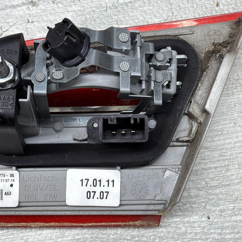 2011–2013 BMW 3 Series E92 Left Inner Trunk Lid Tail Light OEM 7252779