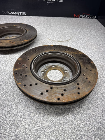 08-13 BMW E90 E92 E93 M3 Rear Used Drilled Brake Discs Rotors