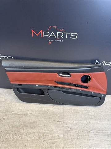 08-13 BMW E92 M3 Original Fox Red Interior Front Left Driver Door Card Panel