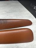 01-06 BMW E46 M3 Convertible Door Upper Arm Rest Armrest Pads Cinnamon *Damaged*