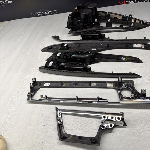 13-19 OEM BMW F06 M6 Central Console Dash Center Door Carbon Interior Trim Set