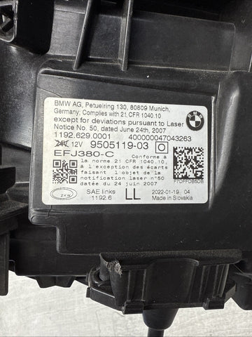 BMW 21-24 G80 G82 G83 M3 M3 LEFT DRIVER LASER BLACK HEADLIGHT OEM *DAMAGED