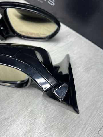 08-13 BMW E92 E93 M3 Folding Mirrors Gloss Black Trims + Glass / Black Covers