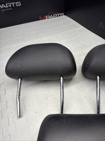 1997-2003 BMW E39 5-Series Sedan Rear Headrest Set of 3 Black Leather  *Notes*