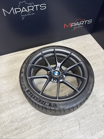 OEM BMW 15-20 F80 F82 F83 M3 M4 CS Wheel Rim 19x9 Front Orbit Grey + Michelin 4S