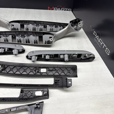 01-06 BMW E46 M3 Coupe Interior Armrests Trim Set Brushed Aluminum *Tab*