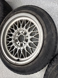 OEM BMW E28 E30 E38 Wheel Rims Tires Set Style 5 Silver 16" ET23 16x8 Square