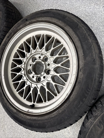 OEM BMW E28 E30 E38 Wheel Rims Tires Set Style 5 Silver 16" ET23 16x8 Square