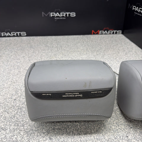 2001-2006 BMW E46 M3 Convertible Grey Rear Headrests Head Rests Pair OEM *Tabs*