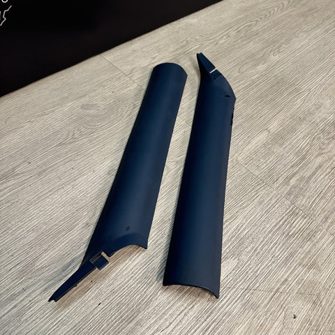 98-02 BMW Z3 M Roadster Front Interior A- Pillar Column Covers Trim Estoril Blue