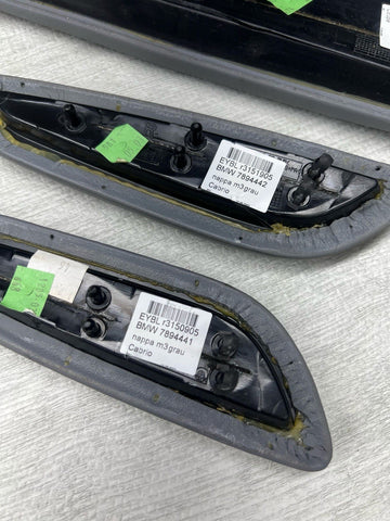01-06 BMW E46 M3 Convertible Door Upper Arm Rest Armrest Pads Grey Gray