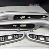 01-06 BMW E46 M3 Coupe Interior Armrests Trim Set Brushed Aluminum *Tab*