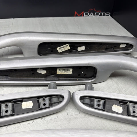 01-06 BMW E46 M3 Coupe Interior Armrests Trim Set Brushed Aluminum *Tab*