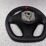 BMW 08-13 E92 M3 Manual Custom Leather Sides Flat Bottom Top Steering Wheel Red
