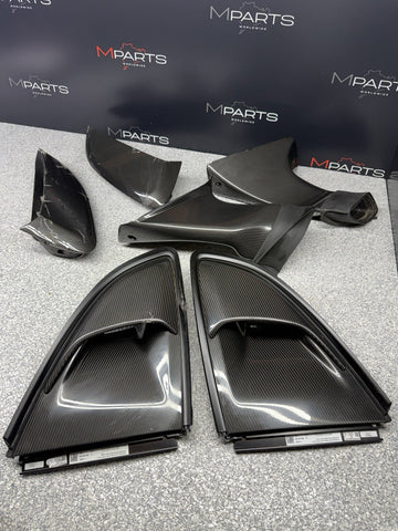 OEM Porsche 718 Cayman 982 GT4RS Weissach Carbon Air Intake Trims Set 982853990