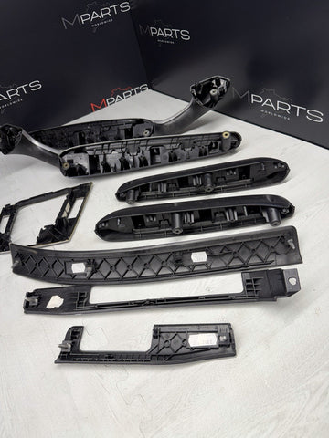 01-06 BMW E46 M3 Coupe Interior Armrests Trim Set Brushed Aluminum *Tab