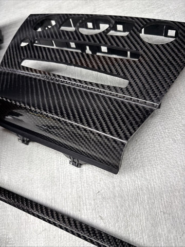 06-07 OEM BMW E63 E64 M6 Front Dash Center Console Carbon Trim 3pc Set