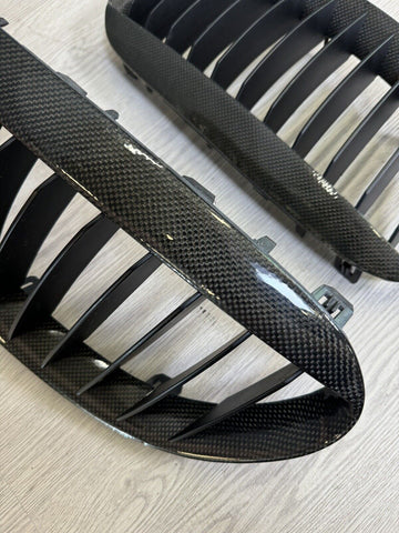 Front Kidney Bumper Grilles 06-10 BMW E63 E64 650i M6 Carbon Fiber