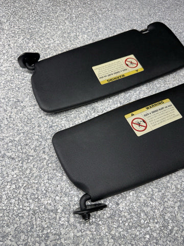 BMW 94-99 E36 M3 Sedan Black Sun Visors Sunvisors Pair OEM