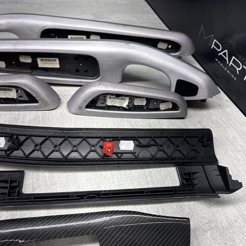 01-06 BMW E46 M3 Convertible Interior Armrests Trim Set Brushed Aluminum *Notes*