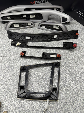 01-06 BMW E46 M3 Convertible Interior Armrests Trim Set Brushed Aluminum *Notes*