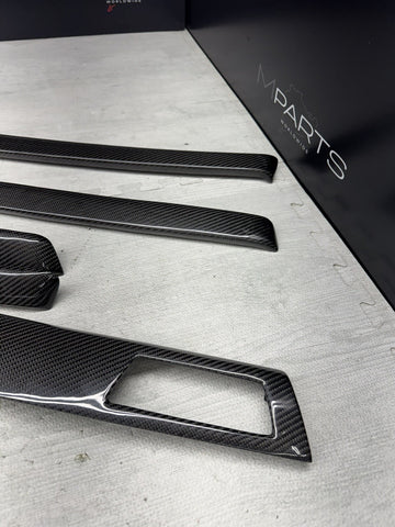 BMW E92 E93 M3 08-133 Carbon Fiber Interior  Console Panel Cover Trim Kit Set