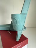Salvatore Ferragamo Turquoise Blue Groove 17 Pools Slide Sandals Size 10 M