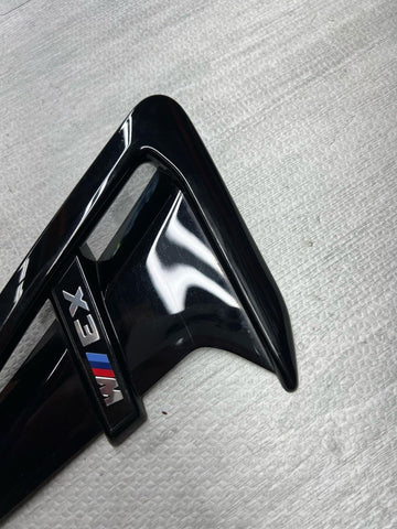 OEM BMW F97 X3M Left Driver Fender Grille Grill Vent Trim Air Duct Cover Black