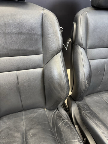 06-10 BMW E63 M6 Front Merino Black Leather Heated Left Right Sport Seat Set OEM