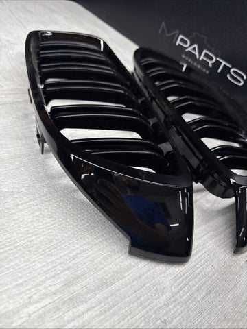 BMW 15-20 F80 F82 F83 M3 M4 Front Kidney Grilles Gloss Black Set
