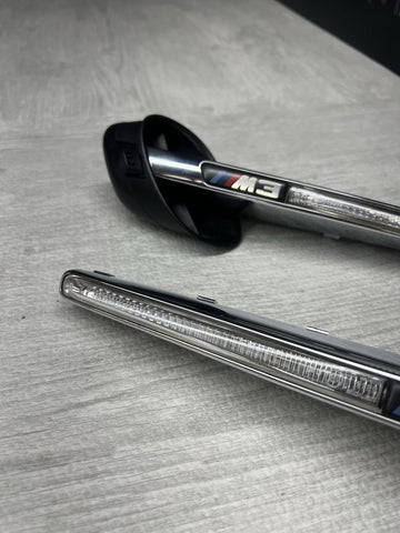 08-13 BMW E92 E93 M3 Front Fender Grilles Side Marker Light Chrome Trims OEM