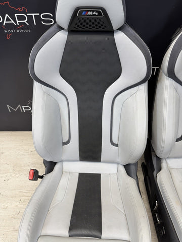 BMW 21-25 G83 M4 Front Merino Silverstone Leather Seat Powered Heated OEM
