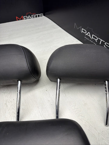 1997-2003 BMW E39 5-Series Sedan Rear Headrest Set of 3 Black Leather  *Notes*