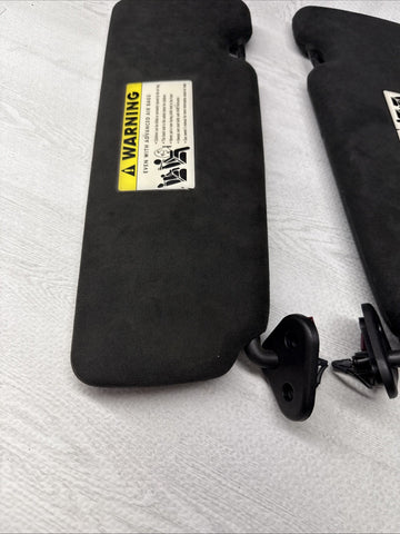 2006-2010 BMW E63 650i M6 Coupe Sun Visors Pair Alcantara OEM *Sticker Flaw