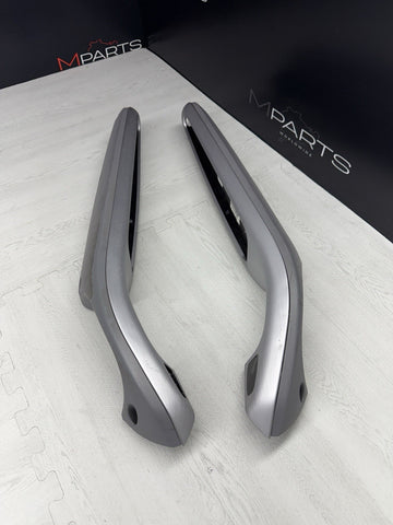 01-06 BMW E46 M3 Brushed Aluminum/Grey Door Trim Armrests Front