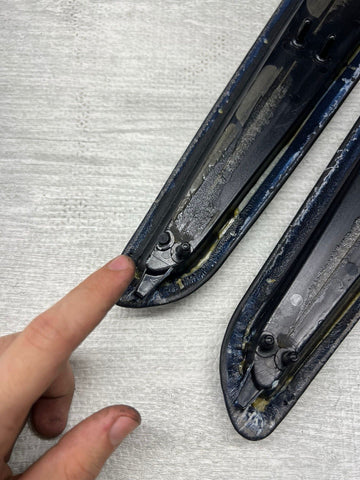 BMW E46 325 330 M3 Front Door Upper Armrest Pads Nappa Black