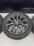OEM 20" BMW Style 740M Wheels Rims w/2 Tires 2019+ G05 X5 G06 X6 Grey Machined