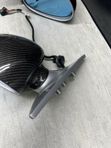 01-06 BMW E46 M3 Side View Door Mirrors Pair Carbon Fiber / Titanium Silver