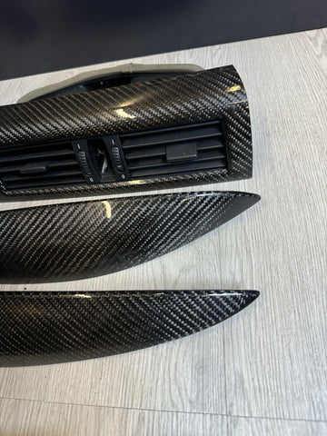 06-07 OEM BMW E63 E64 M6 Front Rear Door Dash Center Console Carbon Trim SET