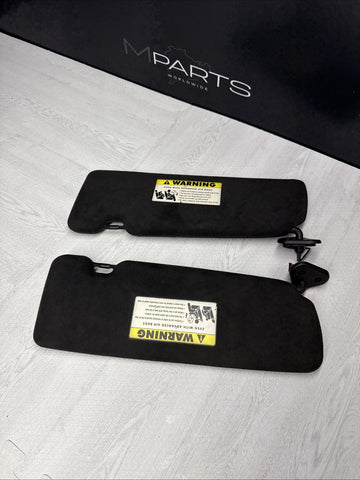 2006-2010 BMW E63 650i M6 Coupe Sun Visors Pair Alcantara OEM *Sticker Flaw