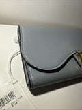 NEW Christian Dior Saddle Flap Card Wallet/Holder Goatskin Cloud Blue