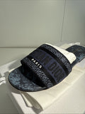 NEW Christian Dior Dway Blue Sandals 92Z Multicolor Toile de Jouy D Size 35