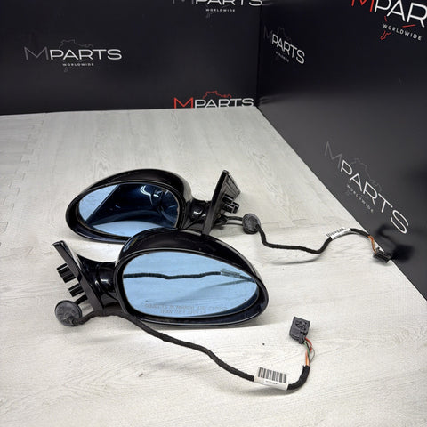 01-06 BMW E46 M3 Side View Door Mirrors Pair Carbon Black  *Notes*