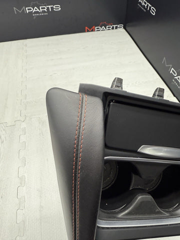 15-20 BMW F80 F82 F83 M3 M4 Front Cup Holder Center Console Trim Red Stitching