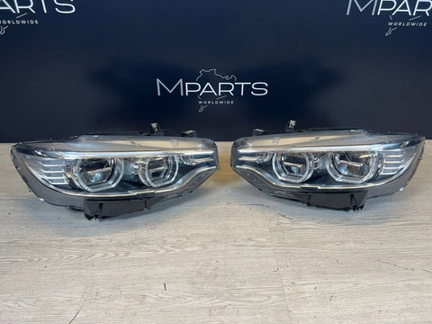 14-17 BMW F32 F80 F82 F83 M3 M4 Adaptive LED Headlights Pair OEM