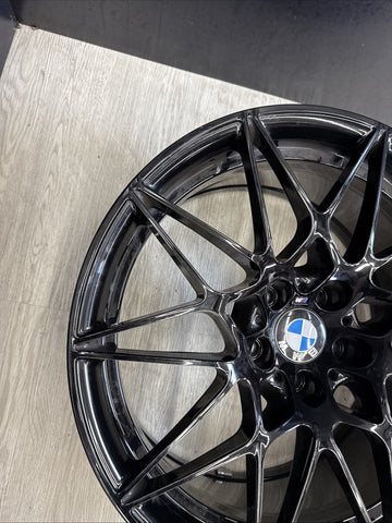 15-20 BMW F80 F82 F83 M3 M4 666M 20” Rear OEM Wheel Rim Gloss Black 20x10