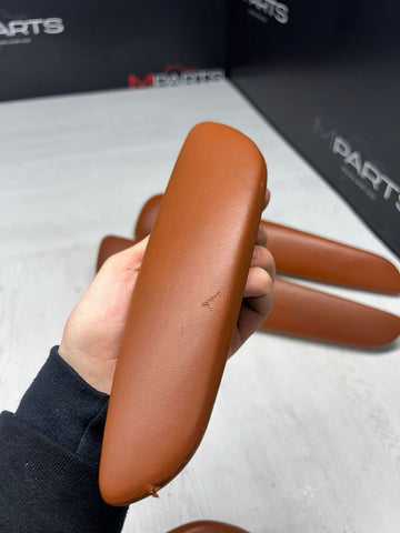 01-06 BMW E46 M3 Convertible Door Upper Arm Rest Armrest Pads Cinnamon